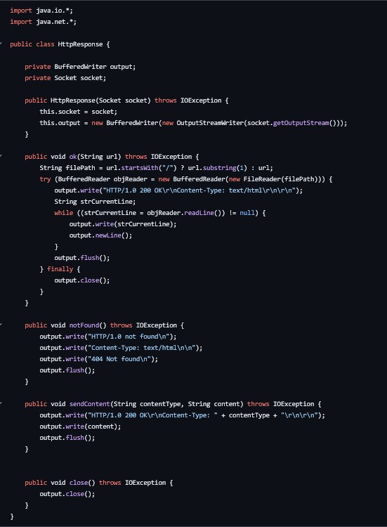 Aperçu serveur Java